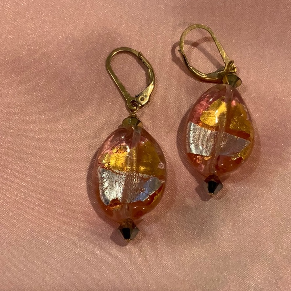 New Never Worn Venetian Glass Earrings